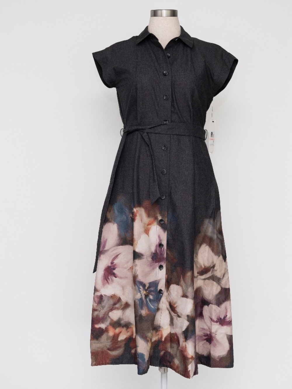 Calvin Klein - Placement Print Midi Shirt Dress - Picture 2 of 11